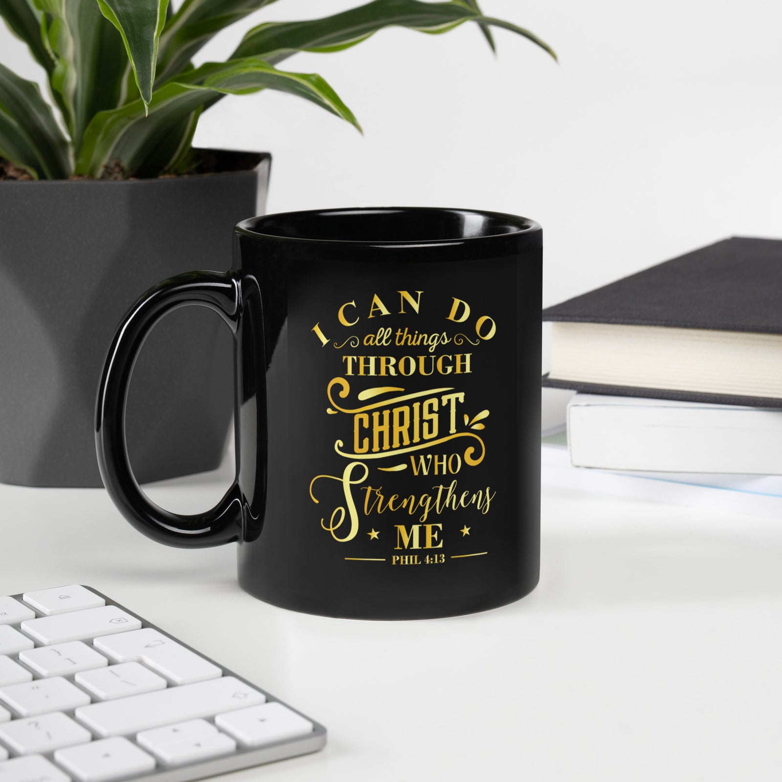 I Can Do All Things Black Mug