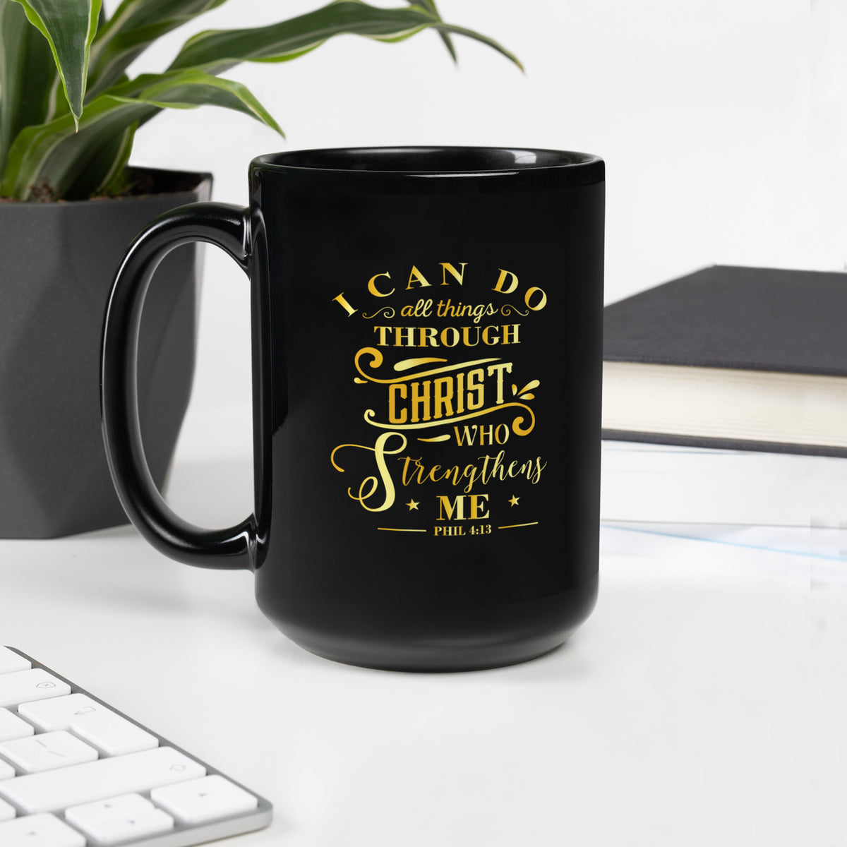 I Can Do All Things Black Mug