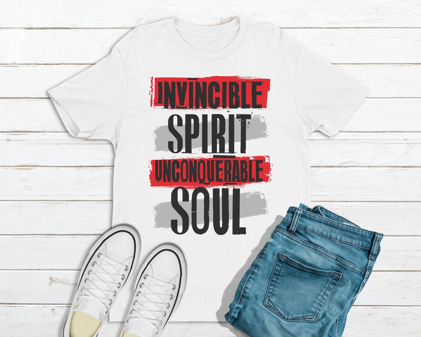 Invincible Spirit Unconquerable Soul Men's T-shirt (white)